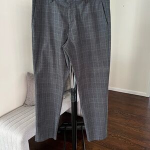 J. Crew Black and Gray Plaid Trousers